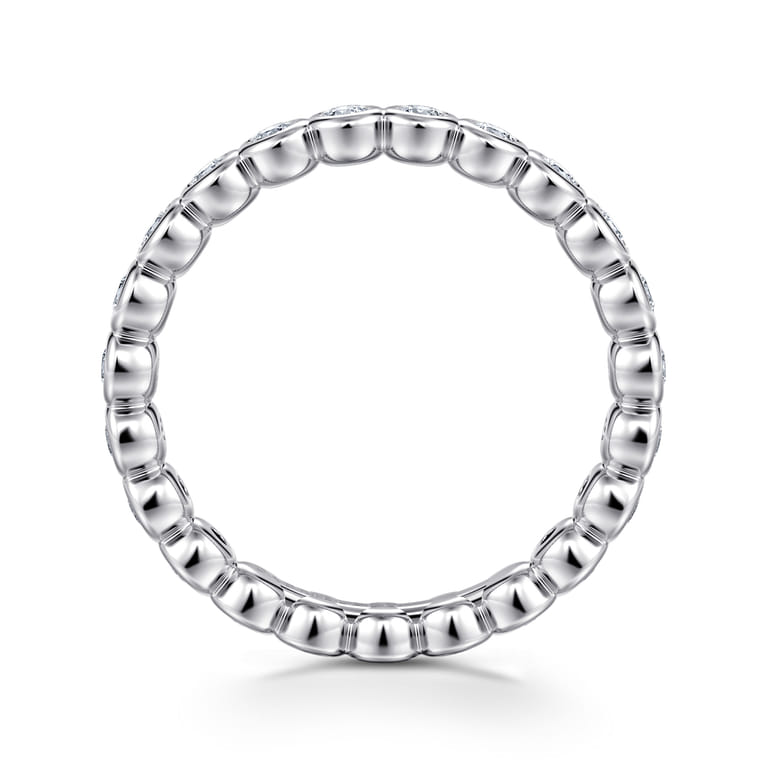 Eternity Band Wedding Ring in 14k White Gold with Round Natural Diamond at Gabriel & Co. - Shot 2