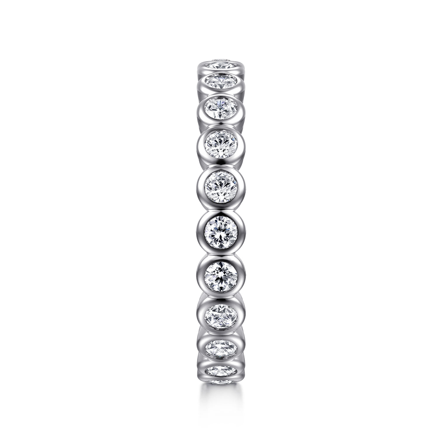 Eternity Band Wedding Ring in 14k White Gold with Round Natural Diamond at Gabriel & Co. - Shot 4