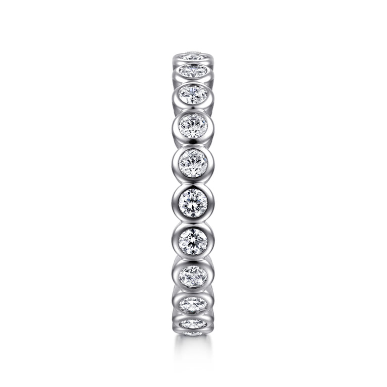 Eternity Band Wedding Ring in 14k White Gold with Round Natural Diamond at Gabriel & Co. - Shot 4