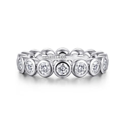 Genevi - 14K White Gold Bezel Diamond Eternity Band