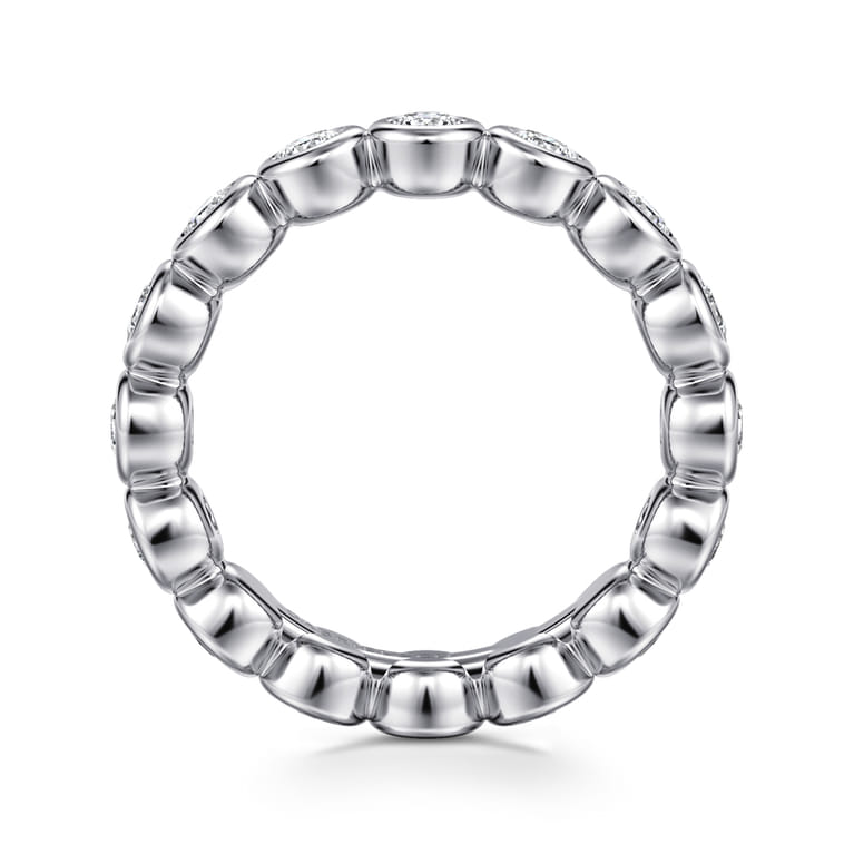 Eternity Band Wedding Ring in 14k White Gold with Round Natural Diamond at Gabriel & Co. - Shot 2