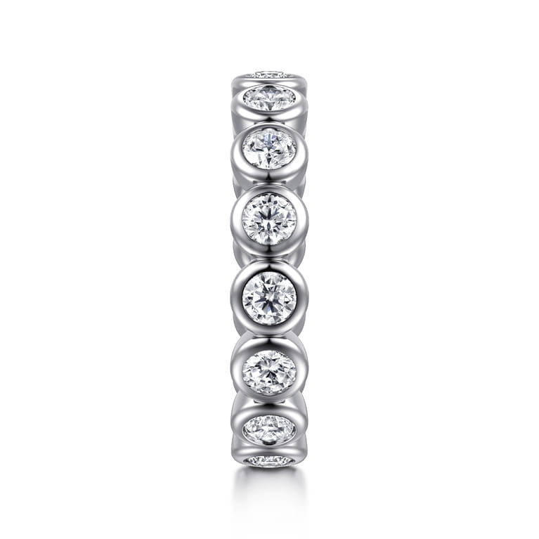 Eternity Band Wedding Ring in 14k White Gold with Round Natural Diamond at Gabriel & Co. - Shot 4