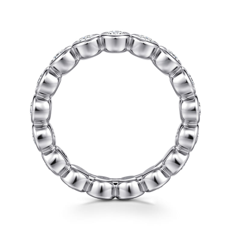 Eternity Band Wedding Ring in 14k White Gold with Round Natural Diamond at Gabriel & Co. - Shot 2