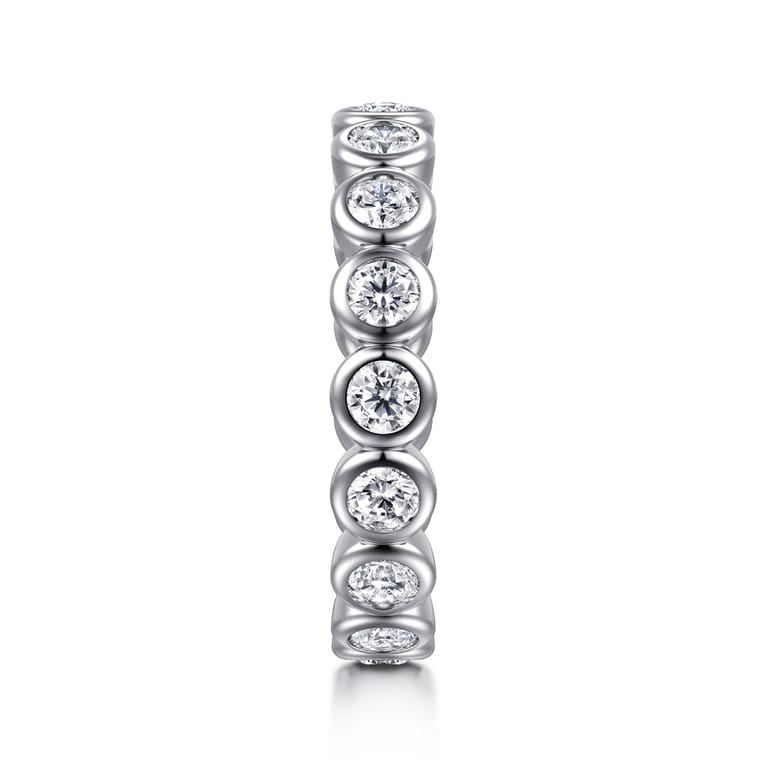 Eternity Band Wedding Ring in 14k White Gold with Round Natural Diamond at Gabriel & Co. - Shot 4