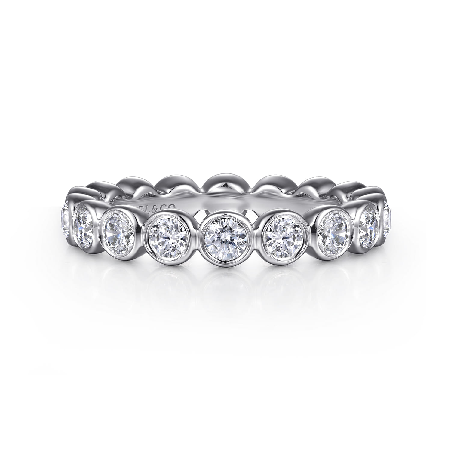 Genevi - 14K White Gold Bezel Diamond Eternity Band