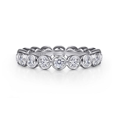 Genevi - 14K White Gold Bezel Diamond Eternity Band