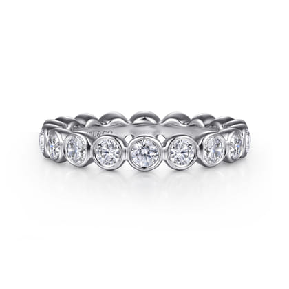 Genevi - 14K White Gold Bezel Diamond Eternity Band