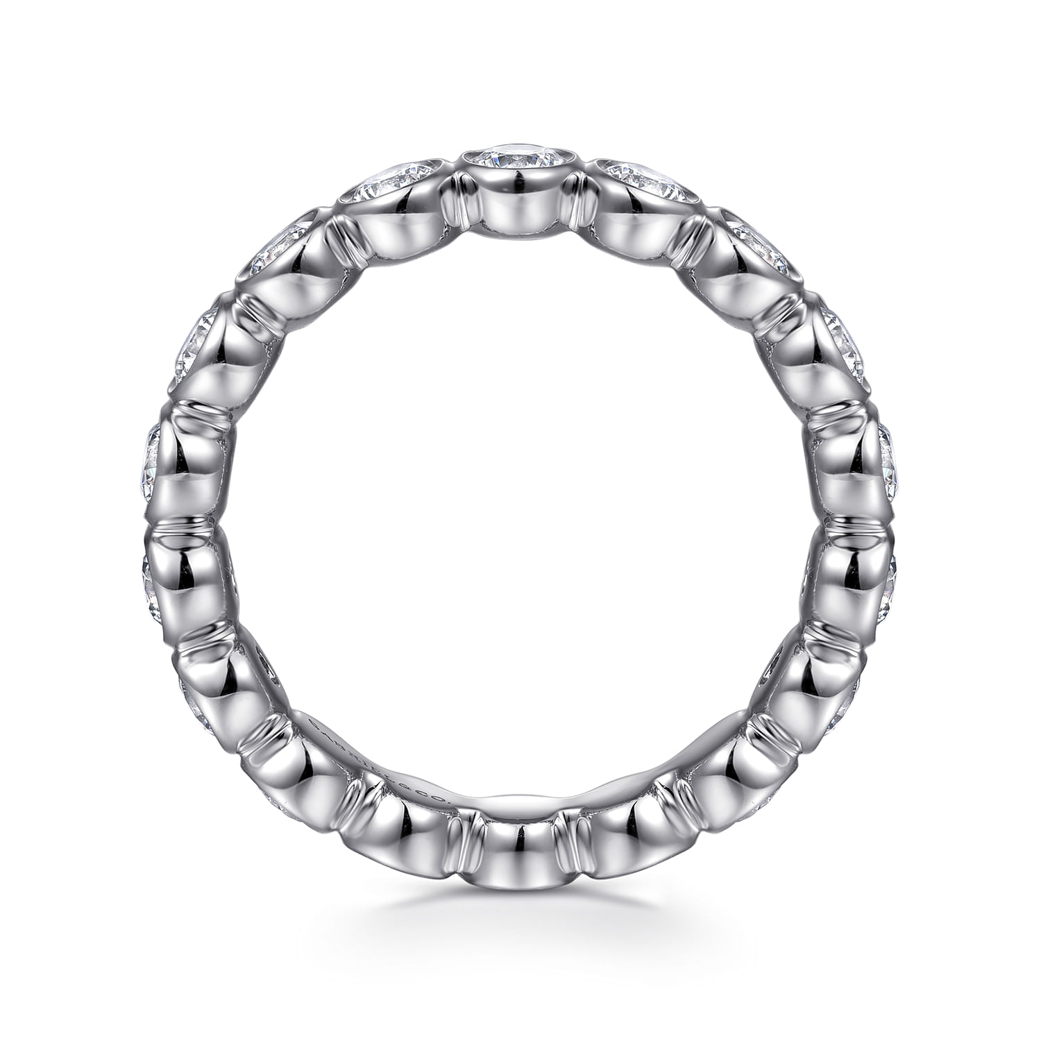 Genevi - 14K White Gold Bezel Diamond Eternity Band