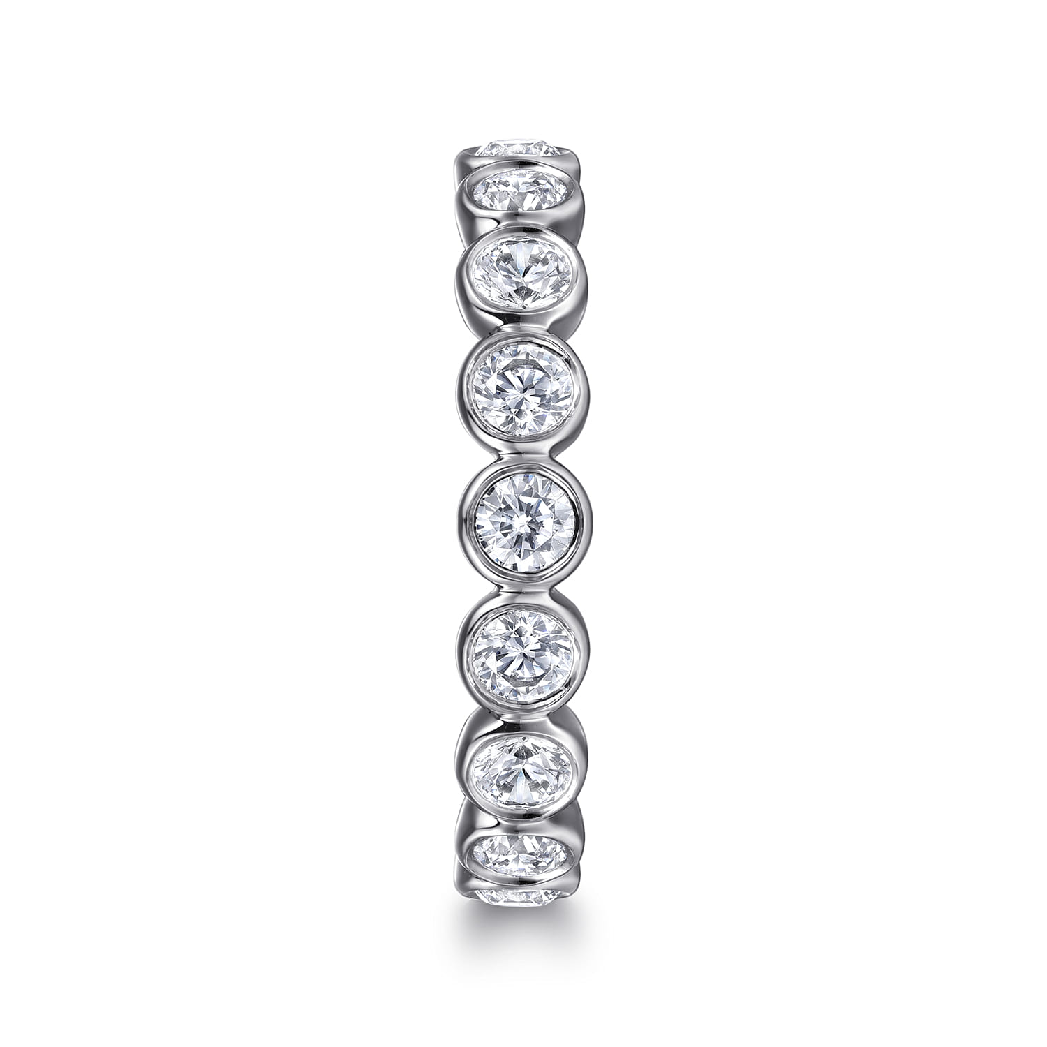 Genevi - 14K White Gold Bezel Diamond Eternity Band