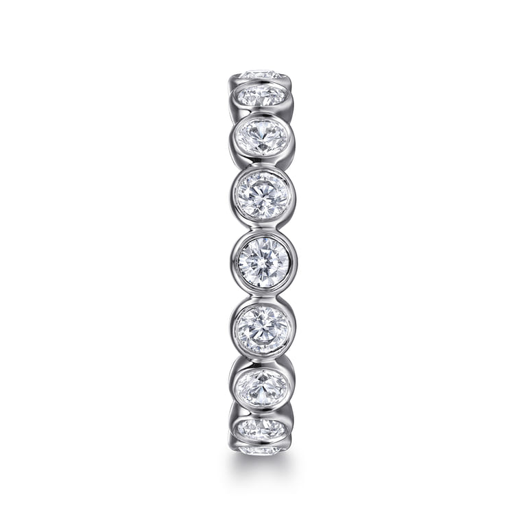 Eternity Band Wedding Ring in 14k White Gold with Round Natural Diamond at Gabriel & Co. - Shot 4