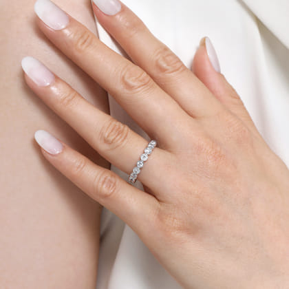 Genevi - 14K White Gold Bezel Diamond Eternity Band