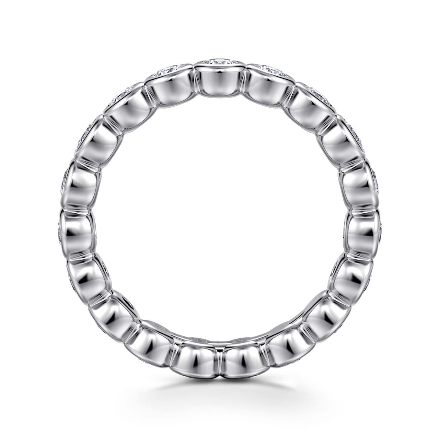 Eternity Band Wedding Ring in 14k White Gold with Round Natural Diamond at Gabriel & Co. - Shot 2