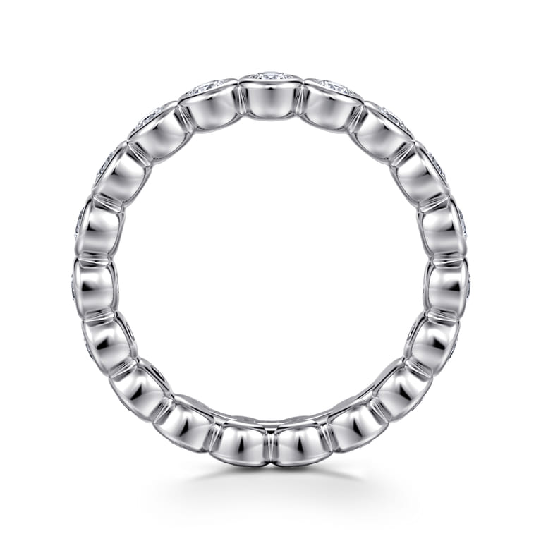 Eternity Band Wedding Ring in 14k White Gold with Round Natural Diamond at Gabriel & Co. - Shot 2