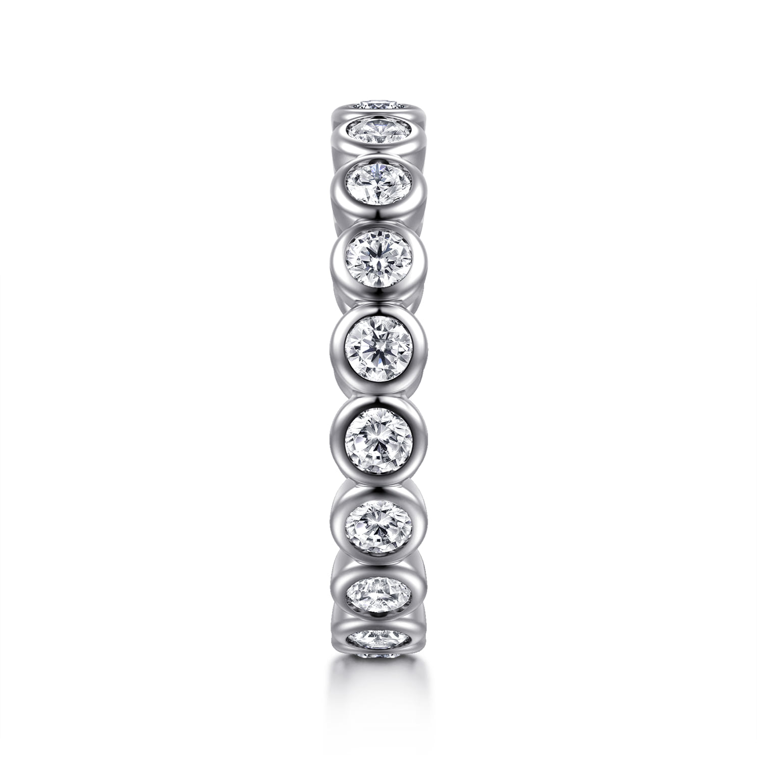 Eternity Band Wedding Ring in 14k White Gold with Round Natural Diamond at Gabriel & Co. - Shot 4