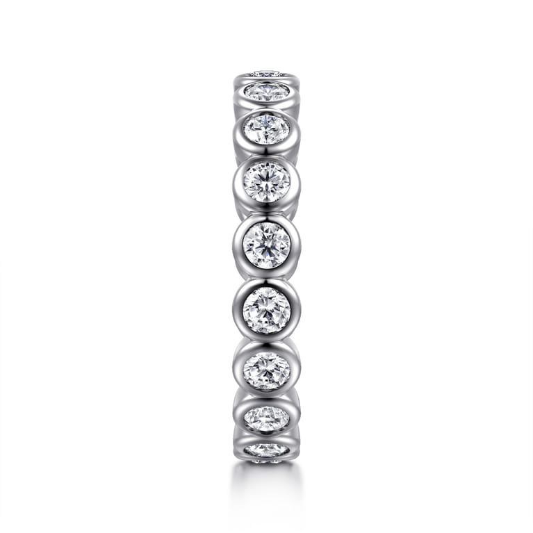 Eternity Band Wedding Ring in 14k White Gold with Round Natural Diamond at Gabriel & Co. - Shot 4