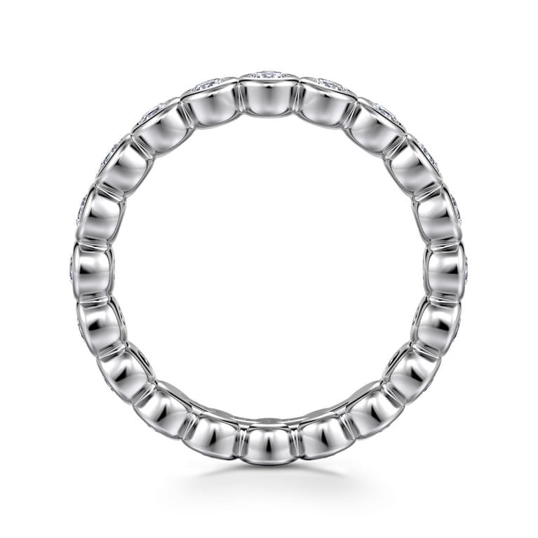 Eternity Band Wedding Ring in 14k White Gold with Round Natural Diamond at Gabriel & Co. - Shot 2