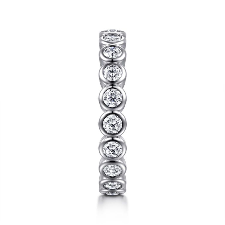 Eternity Band Wedding Ring in 14k White Gold with Round Natural Diamond at Gabriel & Co. - Shot 4