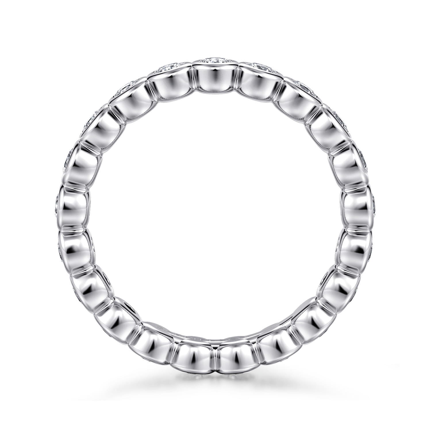 Eternity Band Wedding Ring in 14k White Gold with Round Natural Diamond at Gabriel & Co. - Shot 2