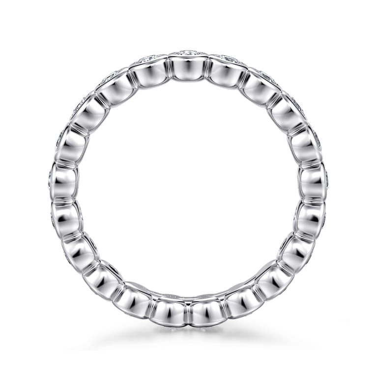 Eternity Band Wedding Ring in 14k White Gold with Round Natural Diamond at Gabriel & Co. - Shot 2