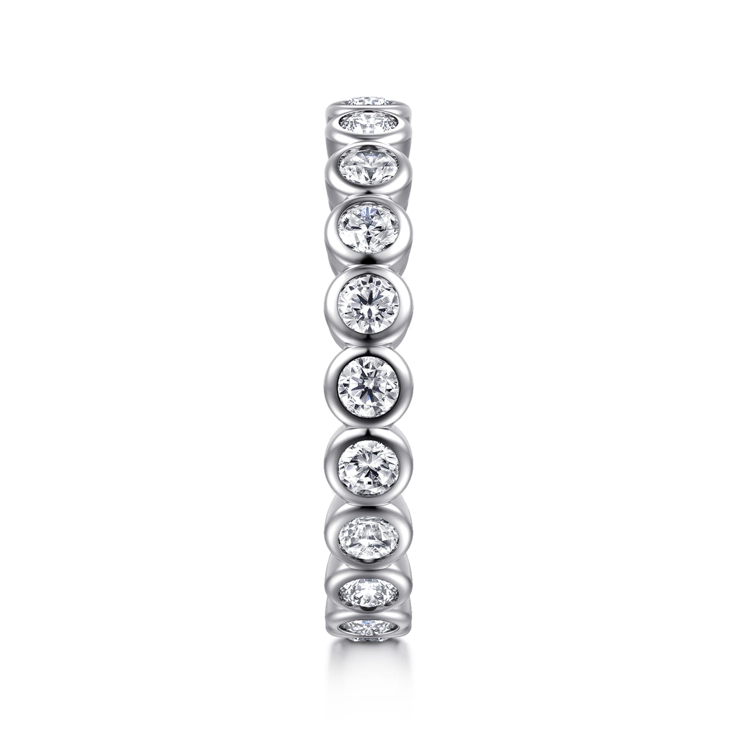 Eternity Band Wedding Ring in 14k White Gold with Round Natural Diamond at Gabriel & Co. - Shot 4