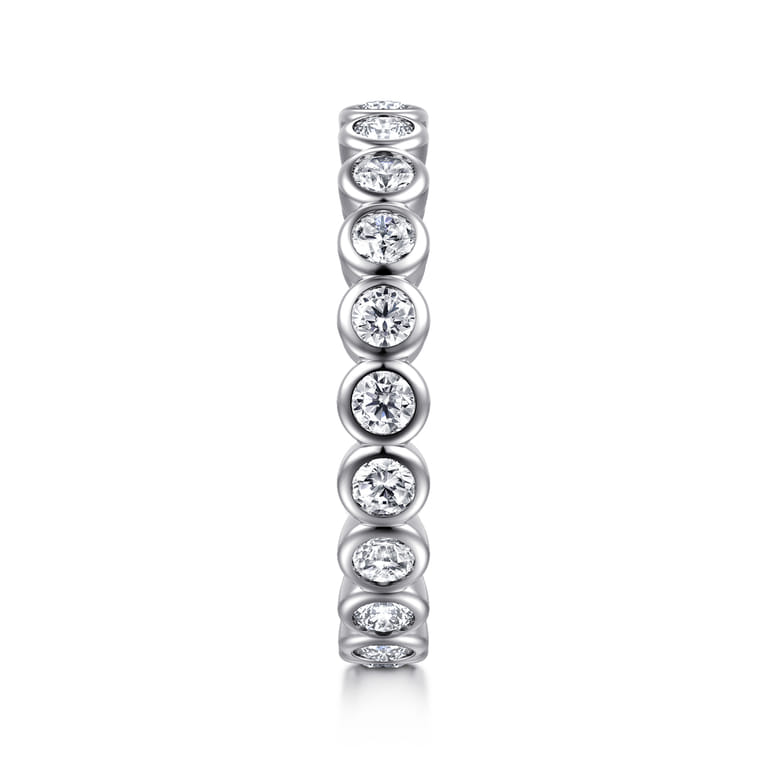 Eternity Band Wedding Ring in 14k White Gold with Round Natural Diamond at Gabriel & Co. - Shot 4