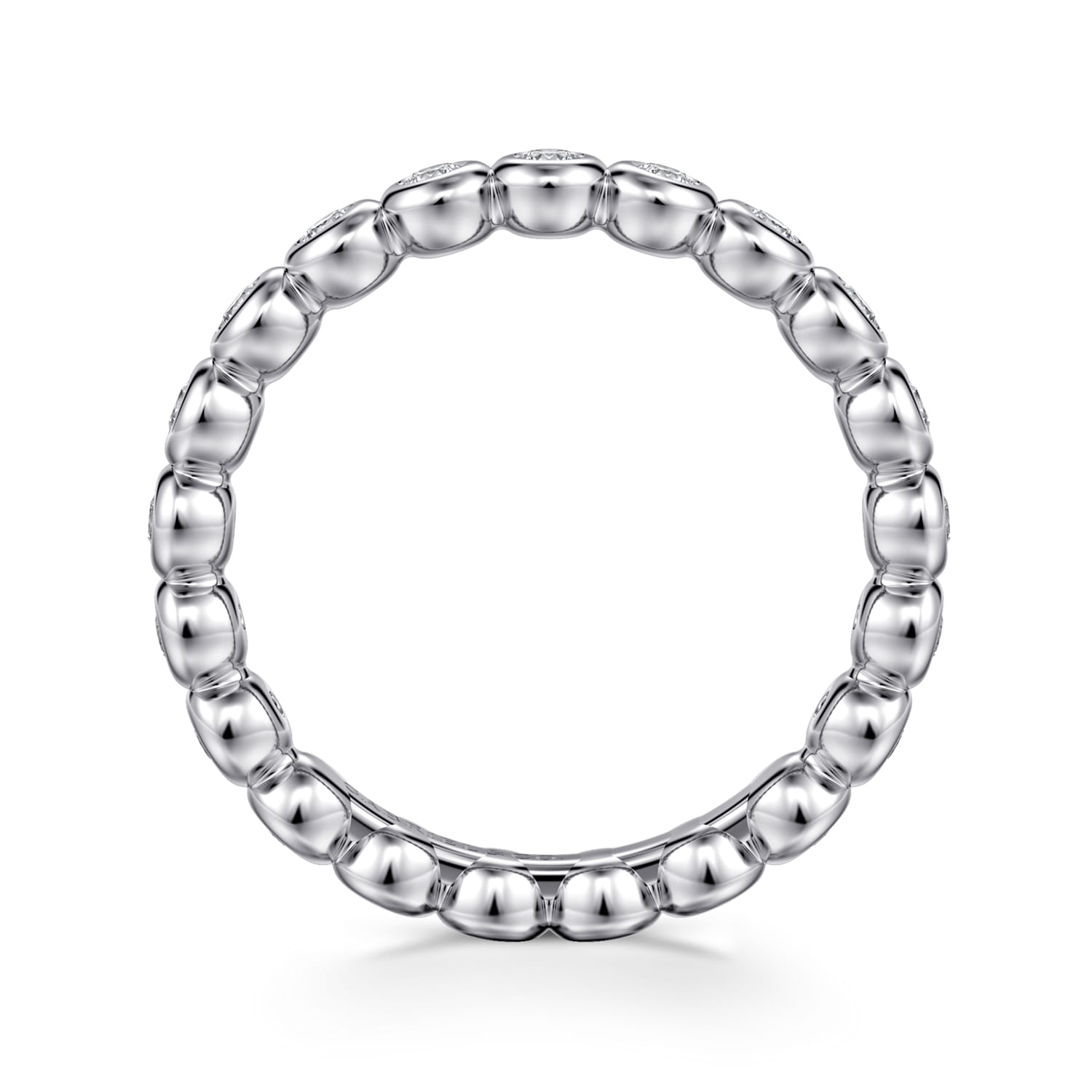 Eternity Band Wedding Ring in 14k White Gold with Round Natural Diamond at Gabriel & Co. - Shot 2