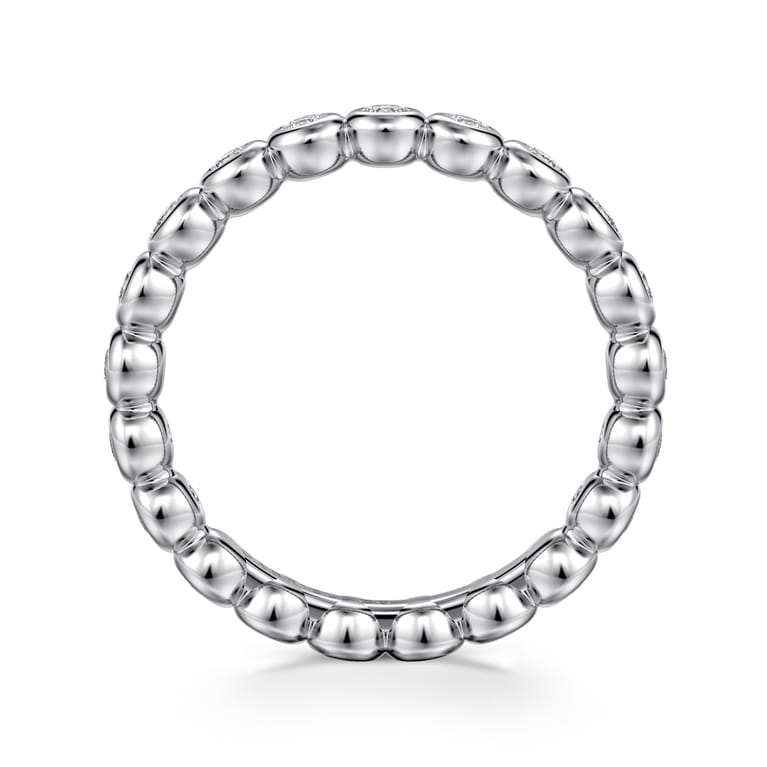 Eternity Band Wedding Ring in 14k White Gold with Round Natural Diamond at Gabriel & Co. - Shot 2