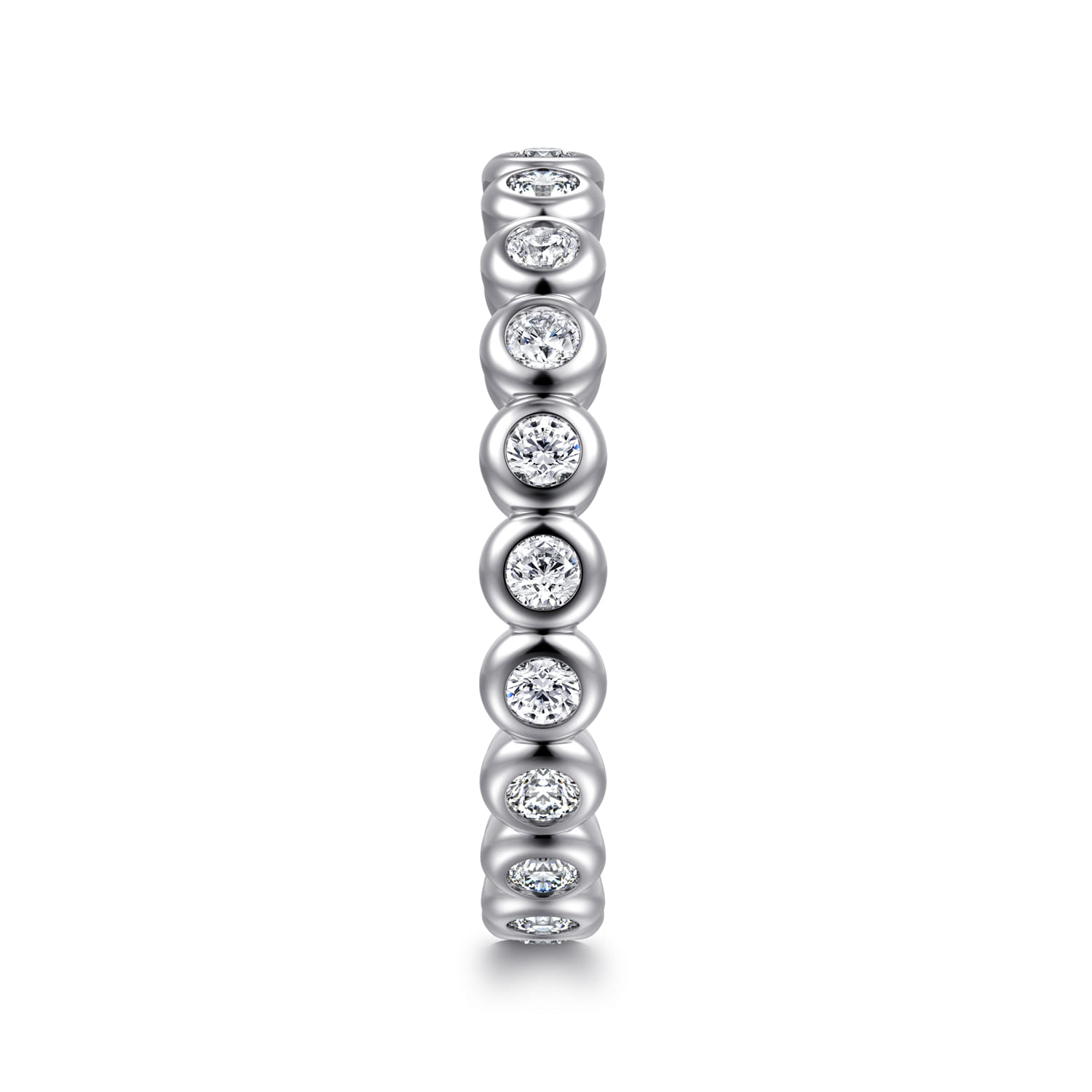 Eternity Band Wedding Ring in 14k White Gold with Round Natural Diamond at Gabriel & Co. - Shot 4