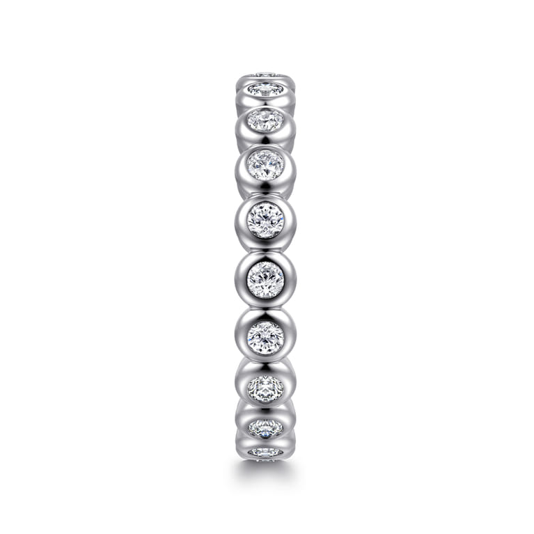 Eternity Band Wedding Ring in 14k White Gold with Round Natural Diamond at Gabriel & Co. - Shot 4
