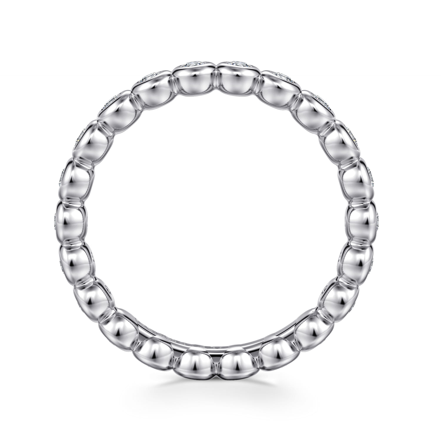 Eternity Band Wedding Ring in 14k White Gold with Round Natural Diamond at Gabriel & Co. - Shot 2