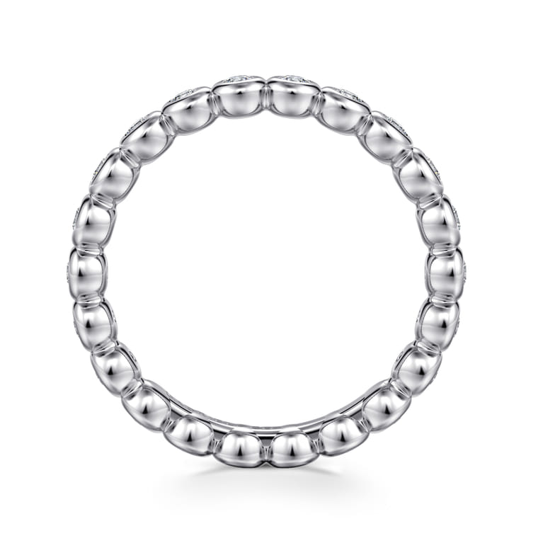Eternity Band Wedding Ring in 14k White Gold with Round Natural Diamond at Gabriel & Co. - Shot 2