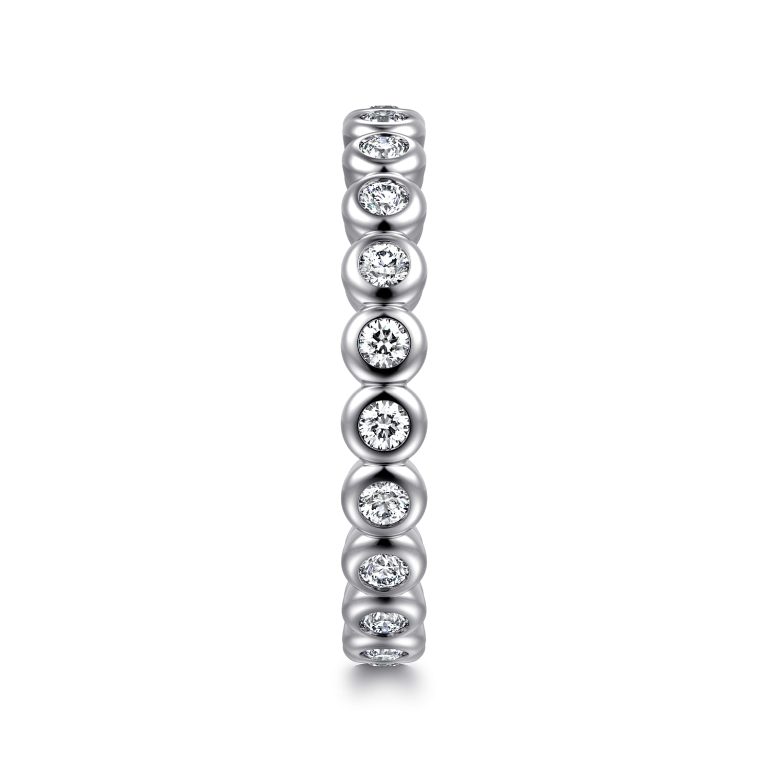 Eternity Band Wedding Ring in 14k White Gold with Round Natural Diamond at Gabriel & Co. - Shot 4