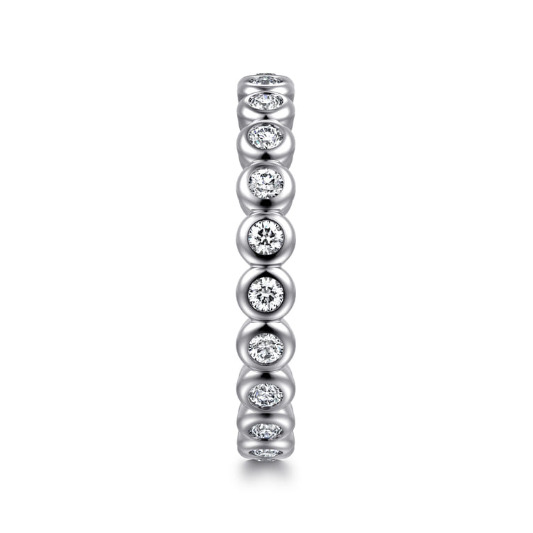 Eternity Band Wedding Ring in 14k White Gold with Round Natural Diamond at Gabriel & Co. - Shot 4