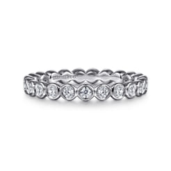 Genevi - 14K White Gold Bezel Diamond Eternity Band