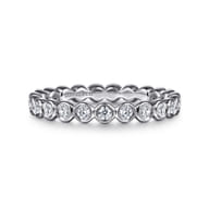 Genevi - 14K White Gold Bezel Diamond Eternity Band