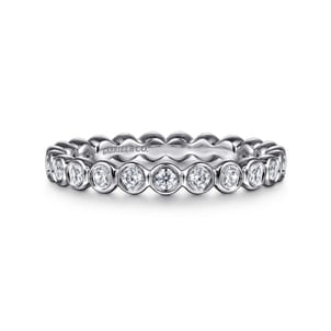 Genevi - 14K White Gold Bezel Diamond Eternity Band