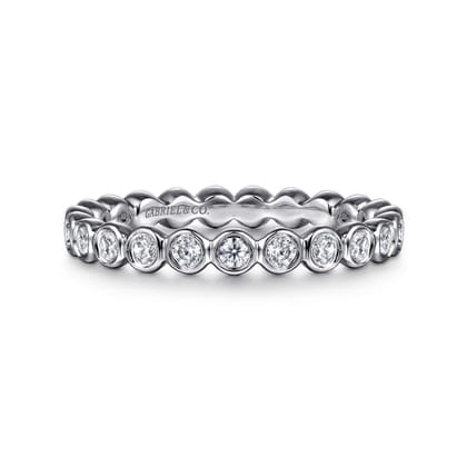 Genevi - 14K White Gold Bezel Diamond Eternity Band
