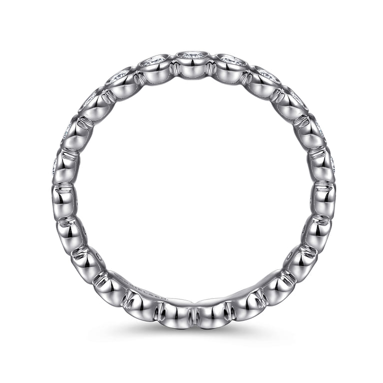 Eternity Band Wedding Ring in 14k White Gold with Round Natural Diamond at Gabriel & Co. - Shot 2