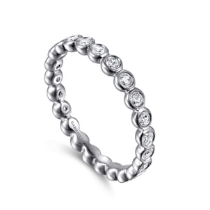 Genevi - 14K White Gold Bezel Diamond Eternity Band