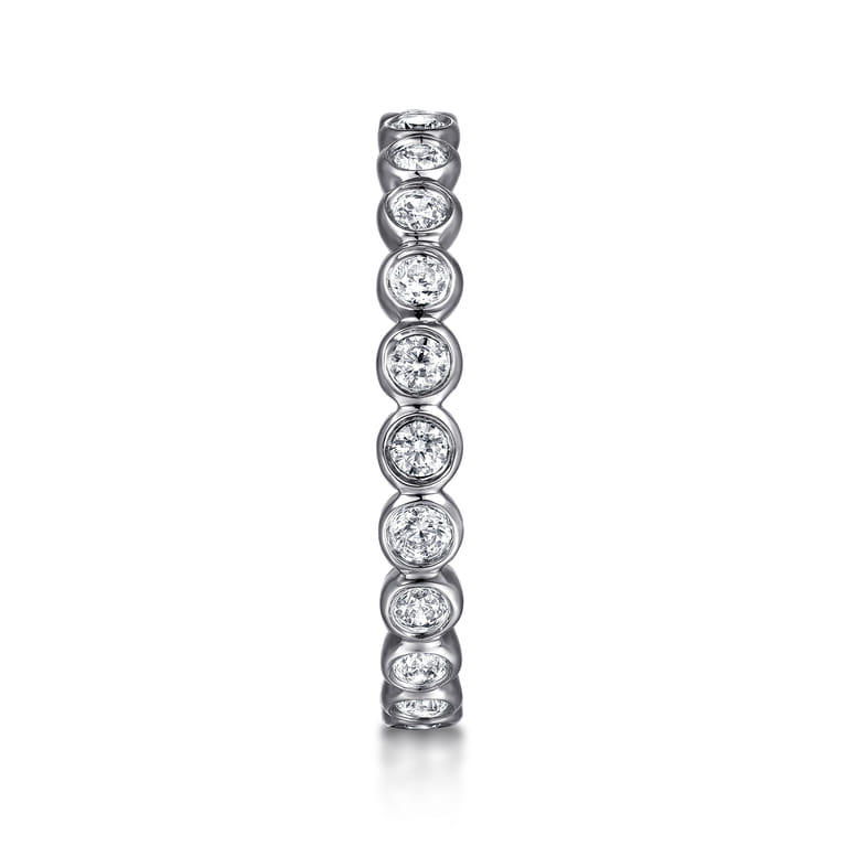 Eternity Band Wedding Ring in 14k White Gold with Round Natural Diamond at Gabriel & Co. - Shot 4