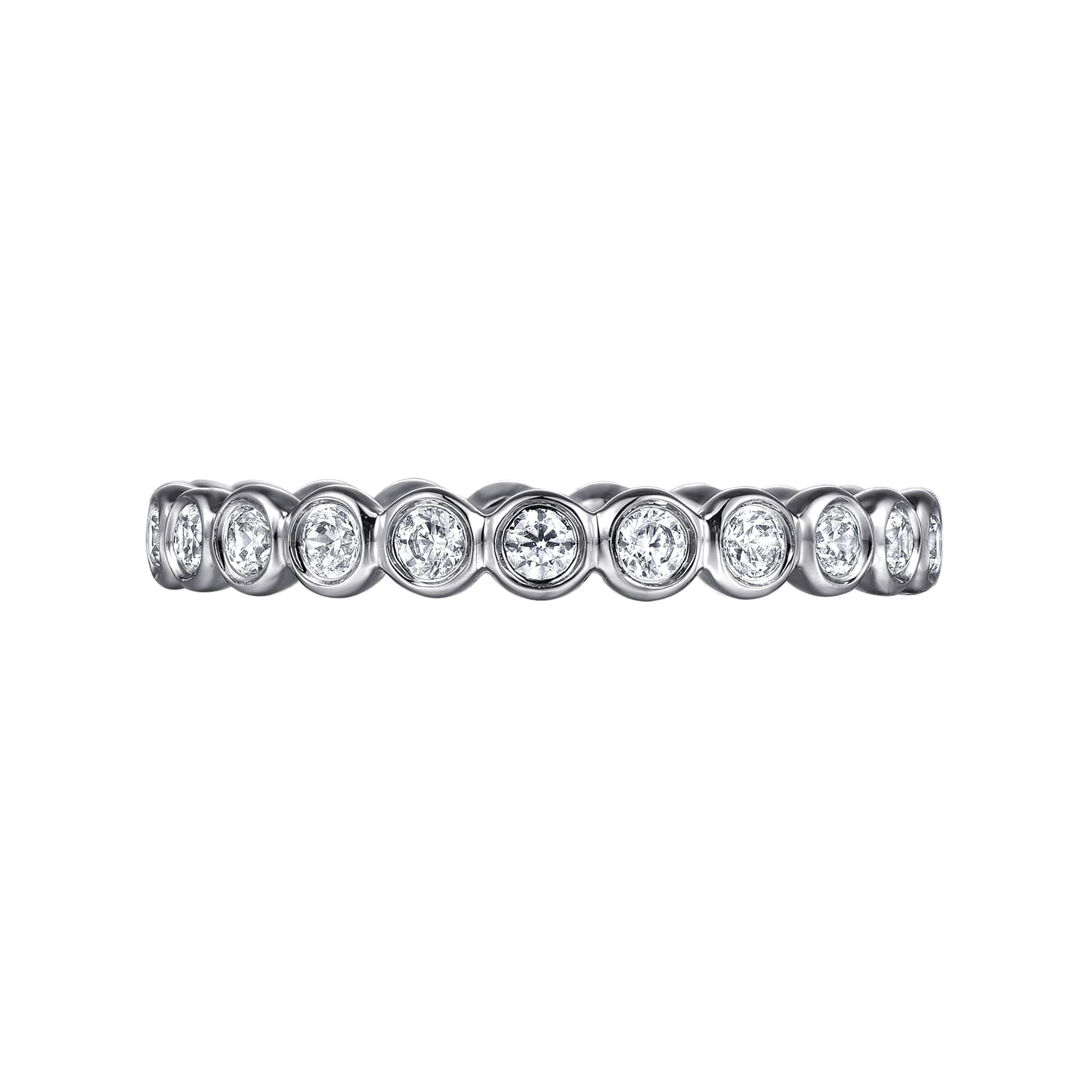 Genevi - 14K White Gold Bezel Diamond Eternity Band