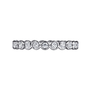 Genevi - 14K White Gold Bezel Diamond Eternity Band
