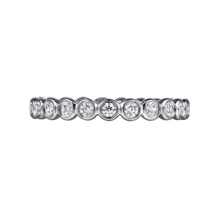 Genevi - 14K White Gold Bezel Diamond Eternity Band