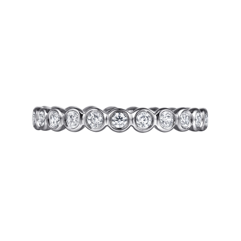 Eternity Band Wedding Ring in 14k White Gold with Round Natural Diamond at Gabriel & Co. - Shot 6