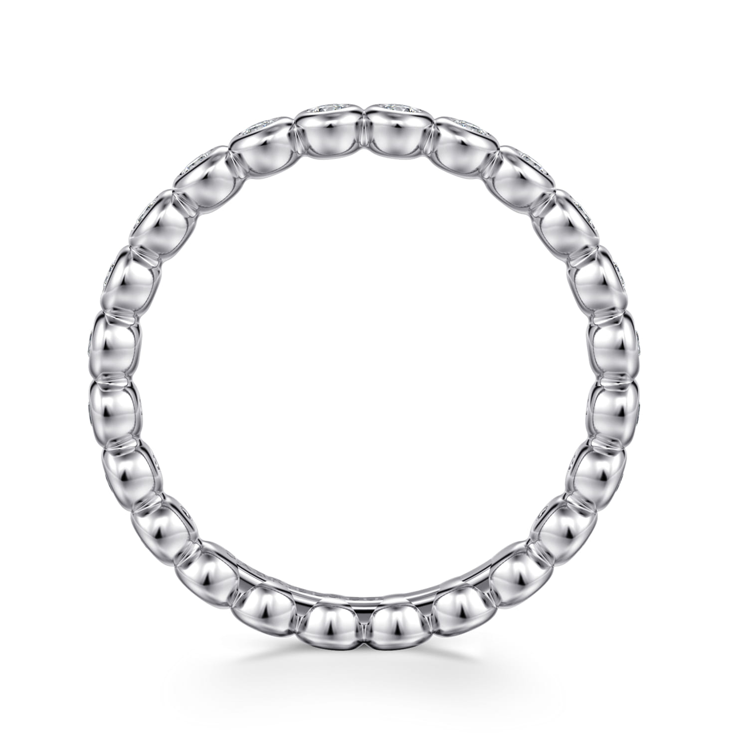 Eternity Band Wedding Ring in 14k White Gold with Round Natural Diamond at Gabriel & Co. - Shot 2