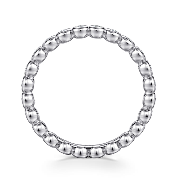 Eternity Band Wedding Ring in 14k White Gold with Round Natural Diamond at Gabriel & Co. - Shot 2