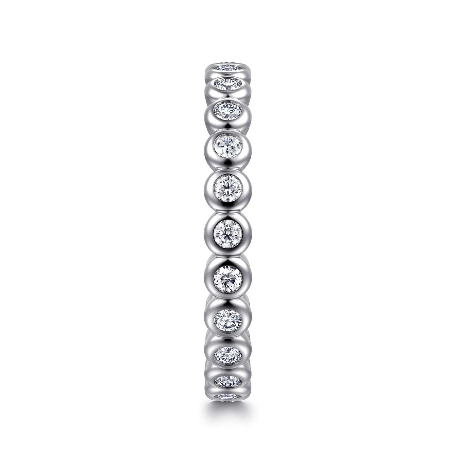 Eternity Band Wedding Ring in 14k White Gold with Round Natural Diamond at Gabriel & Co. - Shot 4