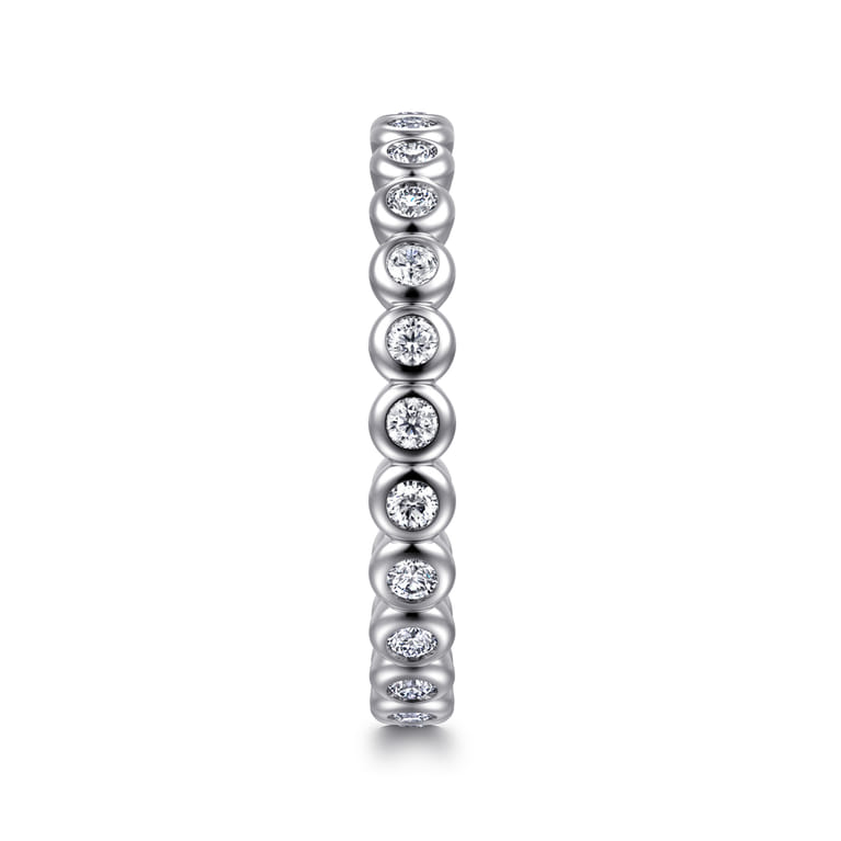 Eternity Band Wedding Ring in 14k White Gold with Round Natural Diamond at Gabriel & Co. - Shot 4