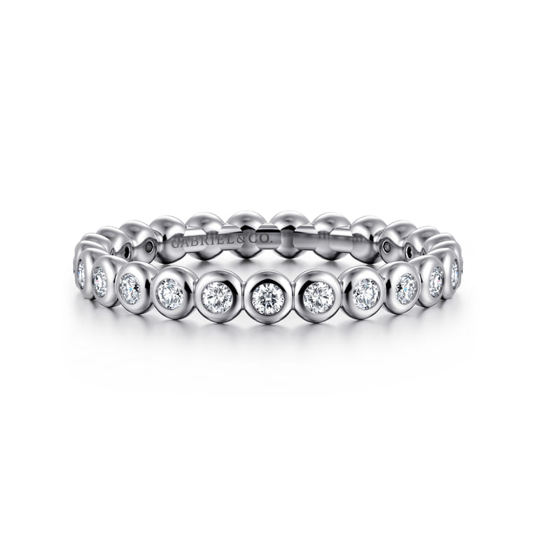 Eternity Band Wedding Ring in 14k White Gold with Round Natural Diamond at Gabriel & Co. - Shot 1