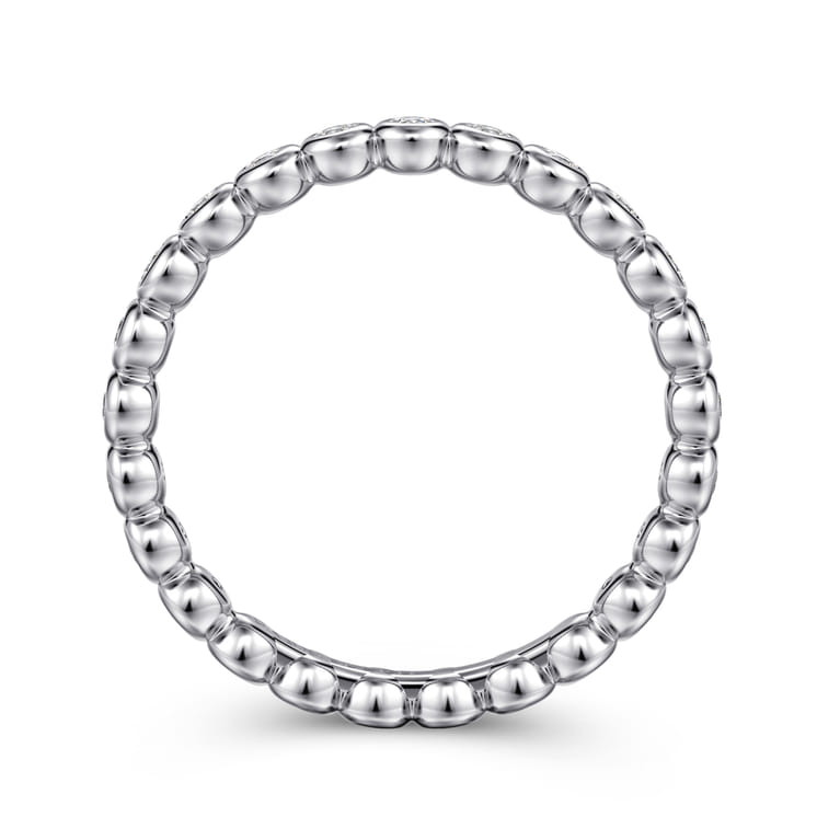 Eternity Band Wedding Ring in 14k White Gold with Round Natural Diamond at Gabriel & Co. - Shot 2